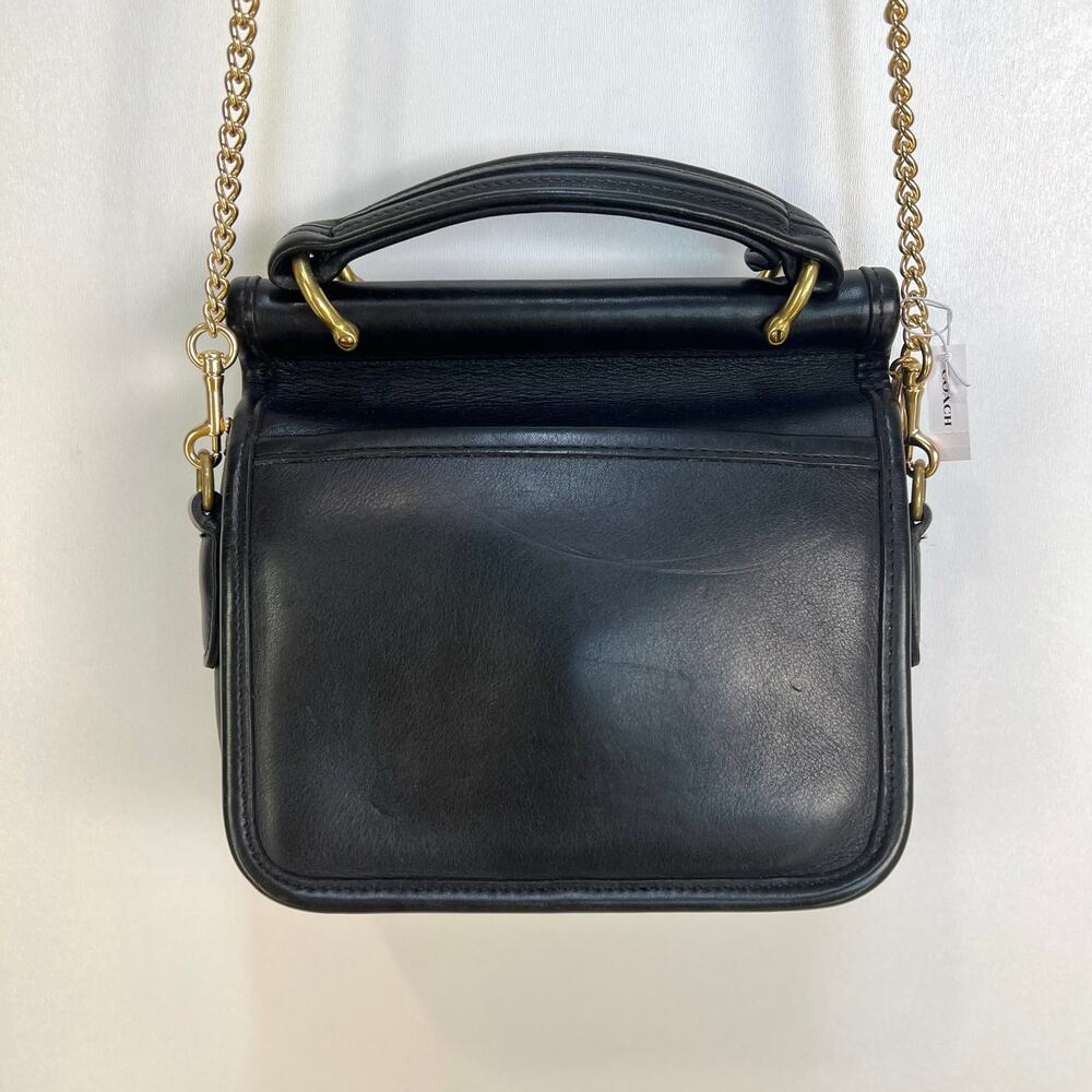 Vintage Coach Winnie Top Handle Bag Black Leather Purse - Picture 11 of 12